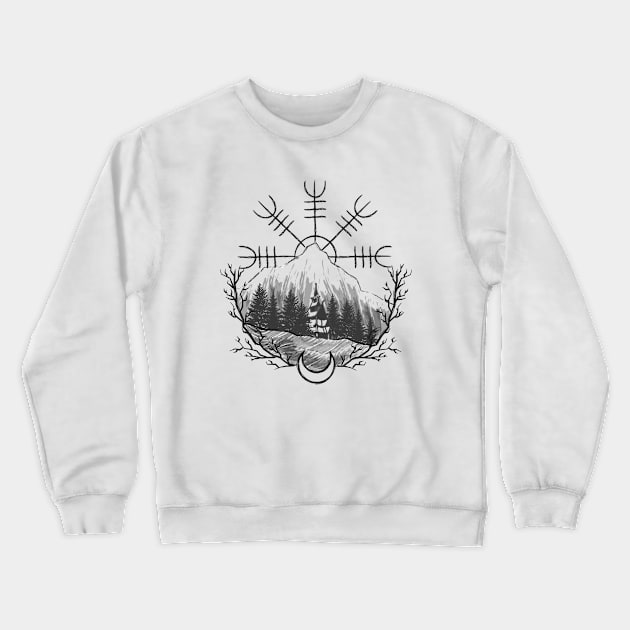 Helm Of Awe Crewneck Sweatshirt by ValhallaDesigns